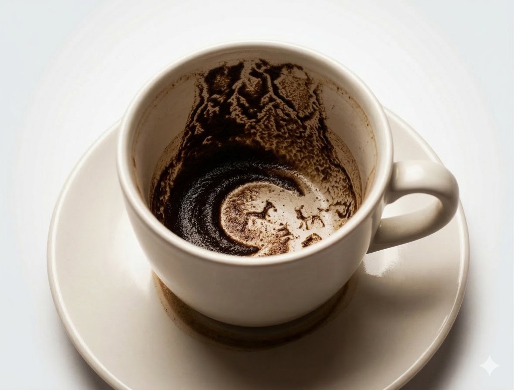 Coffee cup with grounds